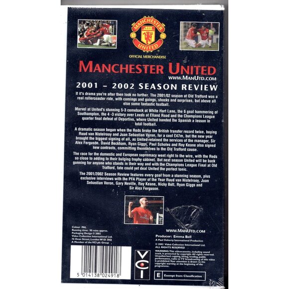 Manchester United Official 2001-2002 Season Review VHS NEW (PAL European format) - Picture 2 of 2